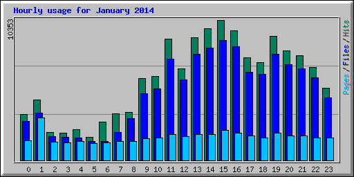 Hourly usage for January 2014