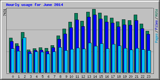 Hourly usage for June 2014