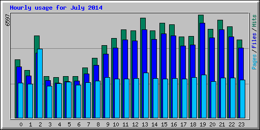 Hourly usage for July 2014