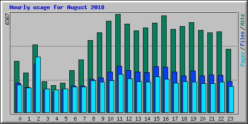 Hourly usage for August 2018