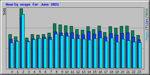 Hourly usage for June 2021