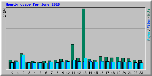 Hourly usage for June 2026
